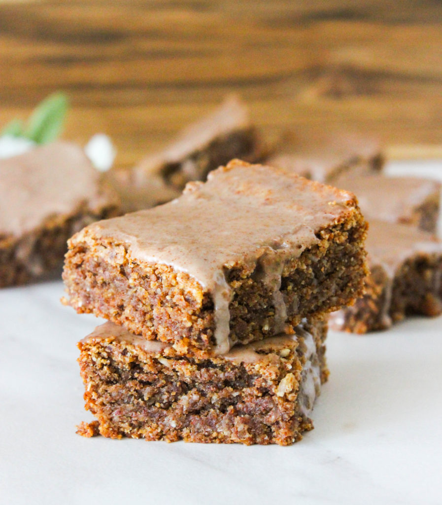 Iced Cinnamon Almond Blondies {Gluten Free & Vegan} Good Habits